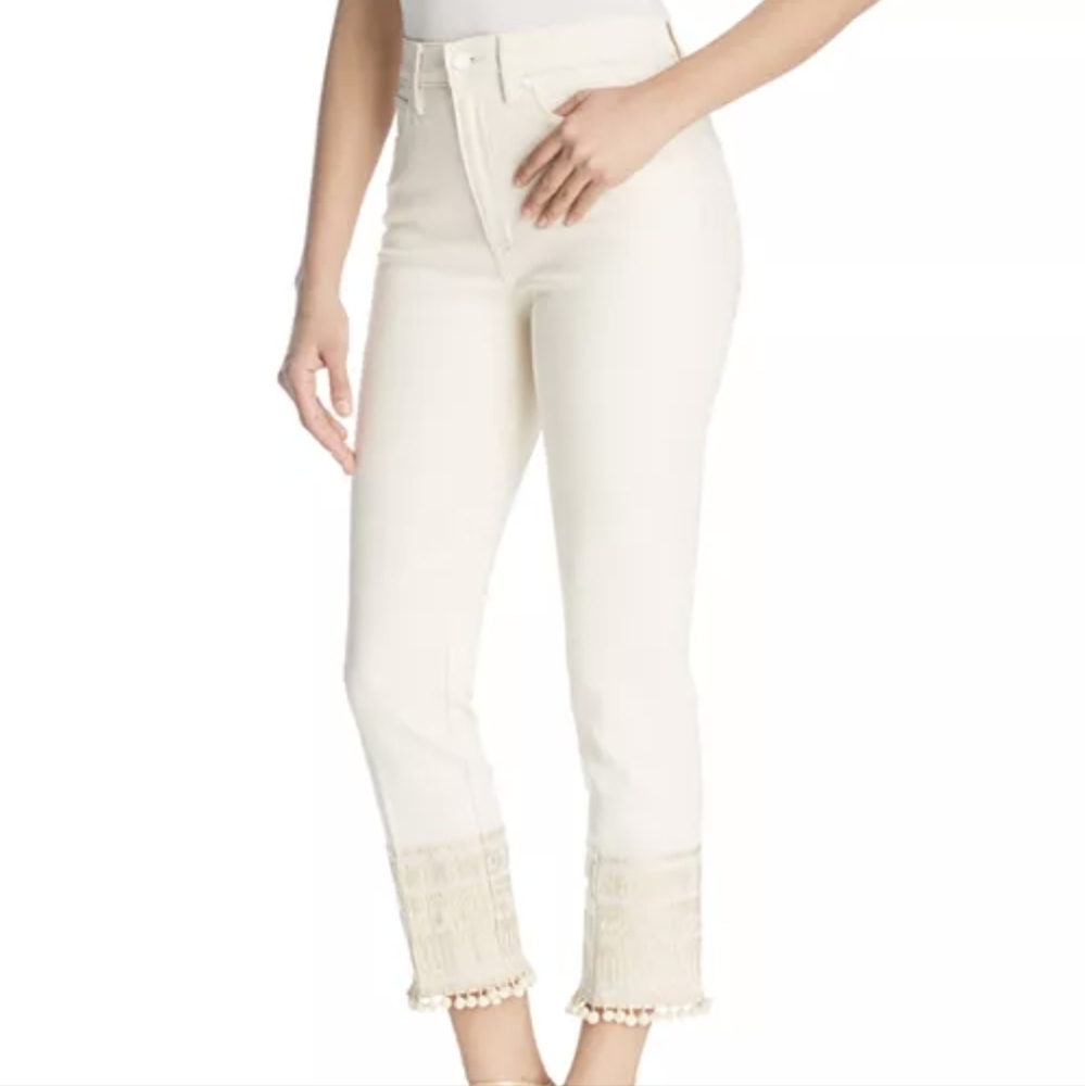 Tori Burch Lane Embellished Hem Jeans Size 32